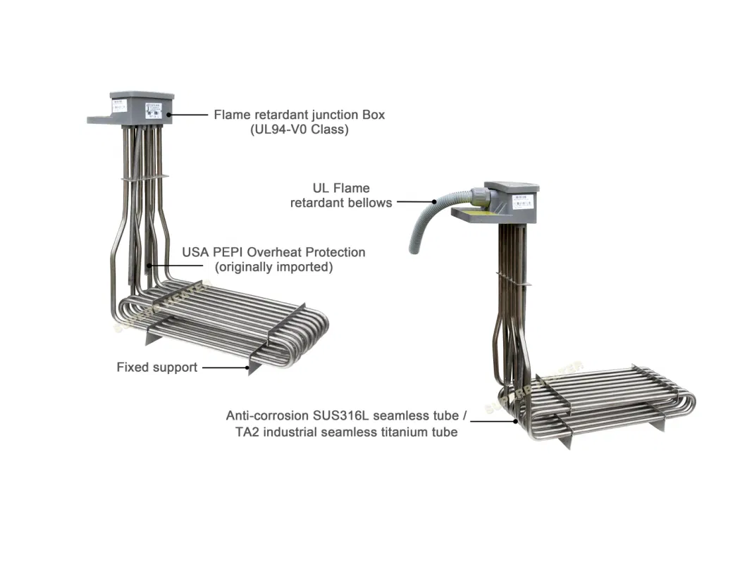 Coated Anti-Corrosive Electric Tubular Immersion Heater for Mixed Heat Exchanger Industry