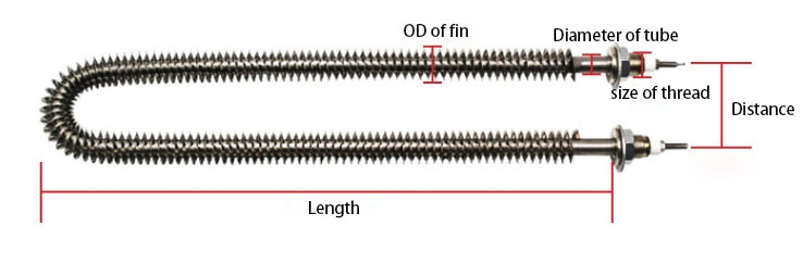 I/U/W Shape Electric Air Duct Strip Finned Tubular Heaters